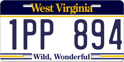 WV license plate 1PP894