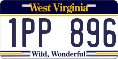 WV license plate 1PP896