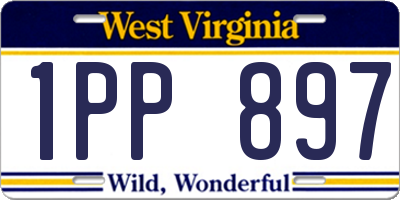 WV license plate 1PP897