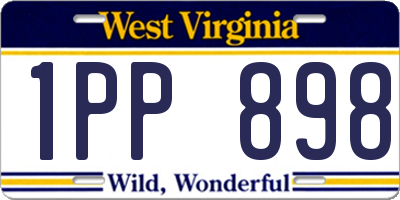 WV license plate 1PP898