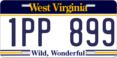 WV license plate 1PP899