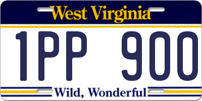 WV license plate 1PP900