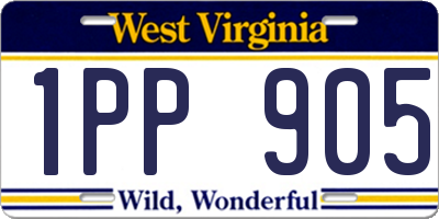 WV license plate 1PP905