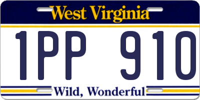 WV license plate 1PP910