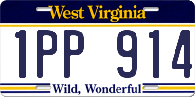 WV license plate 1PP914