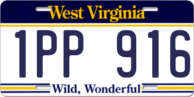 WV license plate 1PP916