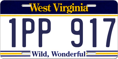 WV license plate 1PP917