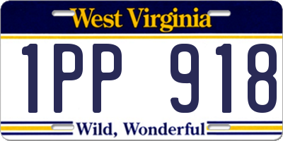 WV license plate 1PP918