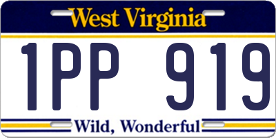 WV license plate 1PP919