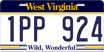 WV license plate 1PP924