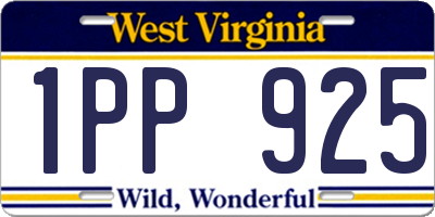 WV license plate 1PP925