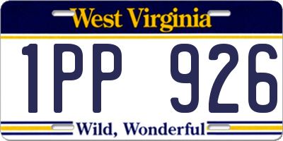WV license plate 1PP926