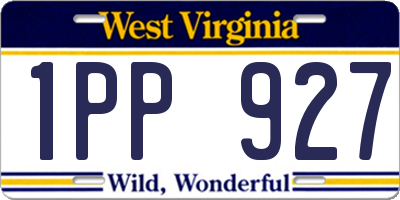 WV license plate 1PP927