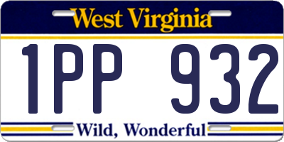 WV license plate 1PP932
