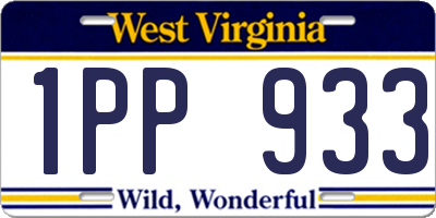 WV license plate 1PP933