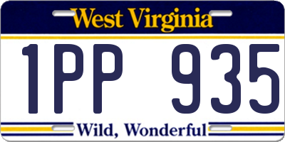 WV license plate 1PP935