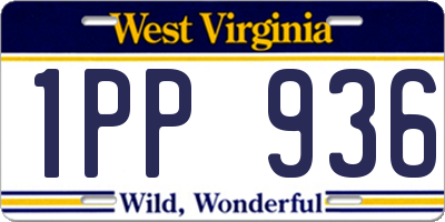 WV license plate 1PP936
