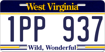 WV license plate 1PP937