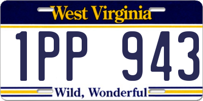 WV license plate 1PP943
