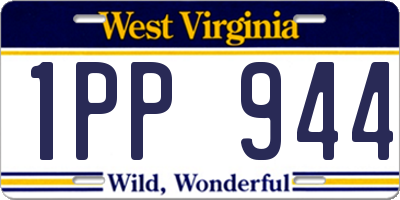 WV license plate 1PP944