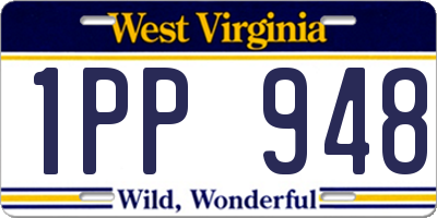 WV license plate 1PP948