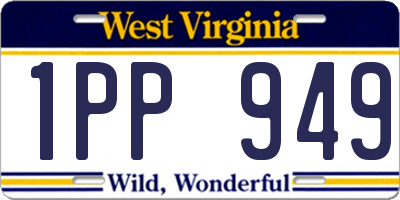 WV license plate 1PP949