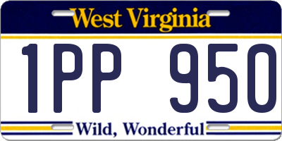WV license plate 1PP950