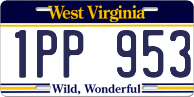 WV license plate 1PP953