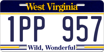 WV license plate 1PP957