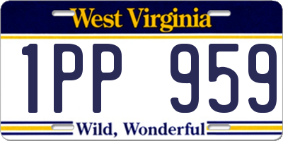 WV license plate 1PP959