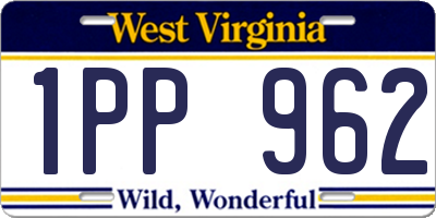 WV license plate 1PP962