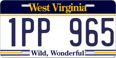 WV license plate 1PP965