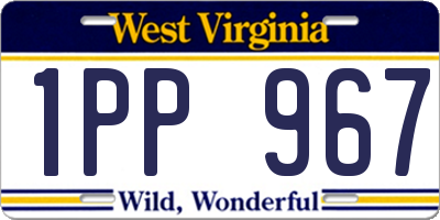 WV license plate 1PP967