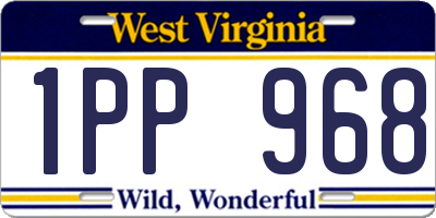 WV license plate 1PP968