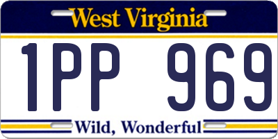 WV license plate 1PP969