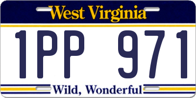 WV license plate 1PP971