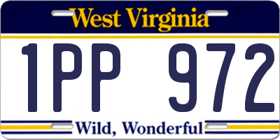 WV license plate 1PP972