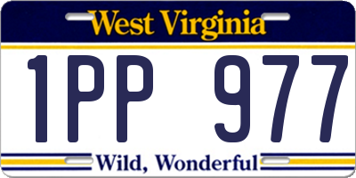 WV license plate 1PP977