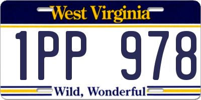 WV license plate 1PP978