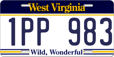 WV license plate 1PP983
