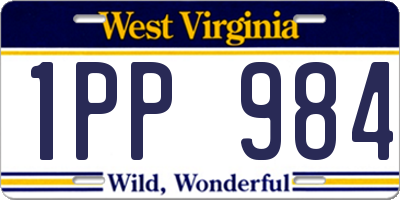 WV license plate 1PP984