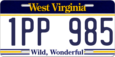 WV license plate 1PP985