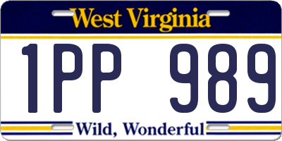 WV license plate 1PP989
