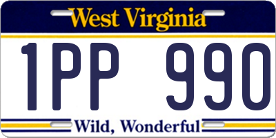WV license plate 1PP990