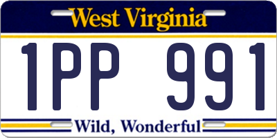 WV license plate 1PP991