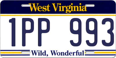 WV license plate 1PP993