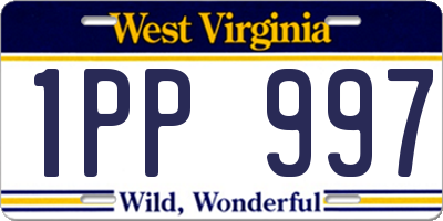 WV license plate 1PP997