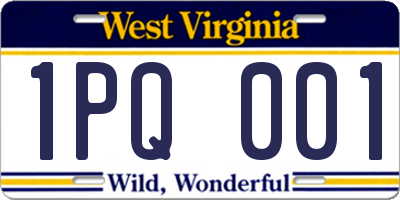 WV license plate 1PQ001