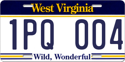 WV license plate 1PQ004