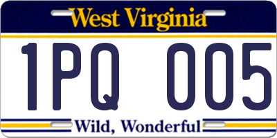 WV license plate 1PQ005